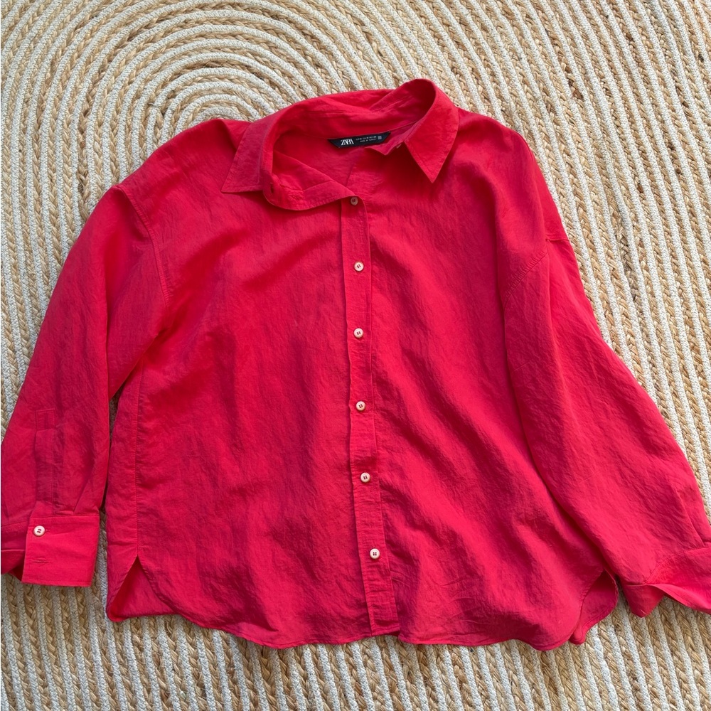 Zara Red Button Up